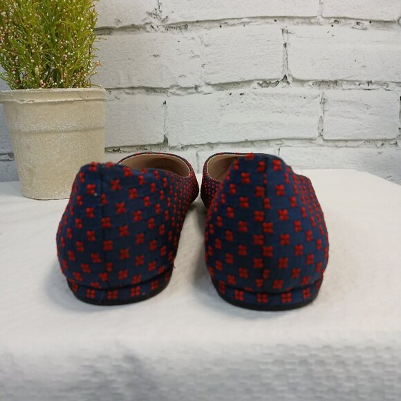 WOMENS NINE WEST SPEAK UP FLATS, NAVY WITH RED DOTS, SIZE 9 - Picture 9 of 9